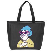 Cool Grandma Peace Sign Zip Tote Bag