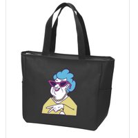Cool Grandma Peace Sign Zip Tote Bag