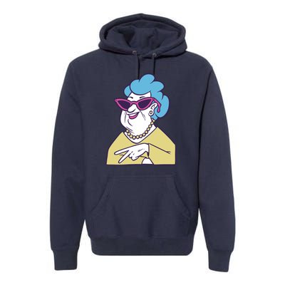 Cool Grandma Peace Sign Premium Hoodie