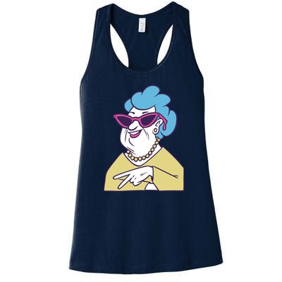 Cool Grandma Peace Sign Women's Racerback Tank