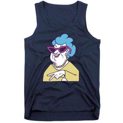 Cool Grandma Peace Sign Tank Top