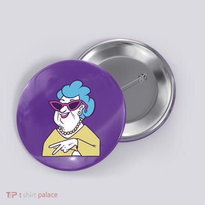 Cool Grandma Peace Sign Button