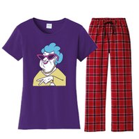 Cool Grandma Peace Sign Women's Flannel Pajama Set