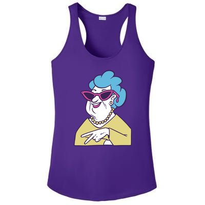 Cool Grandma Peace Sign Ladies PosiCharge Competitor Racerback Tank