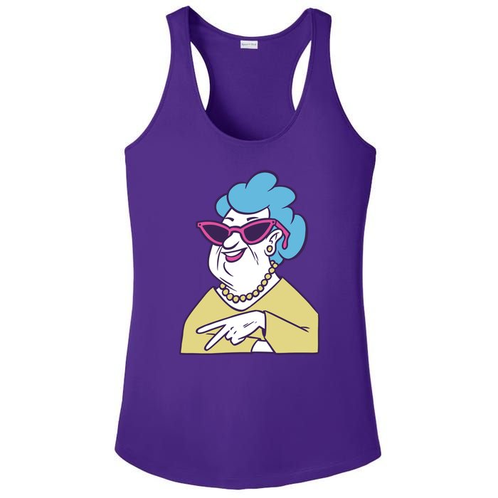 Cool Grandma Peace Sign Ladies PosiCharge Competitor Racerback Tank