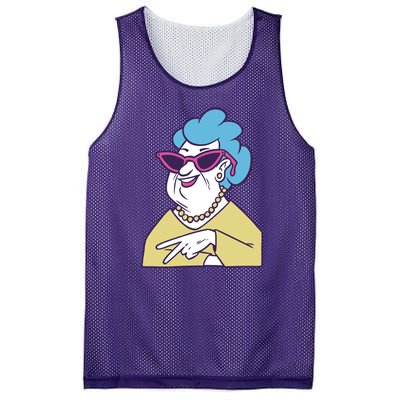 Cool Grandma Peace Sign Mesh Reversible Basketball Jersey Tank