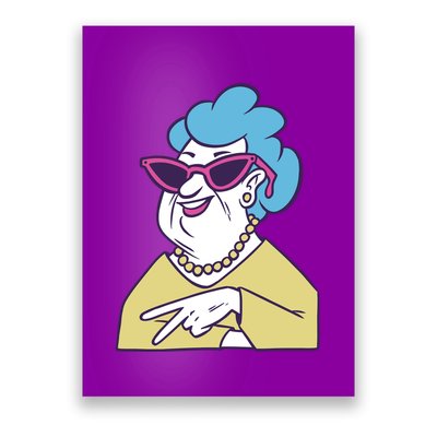 Cool Grandma Peace Sign Poster
