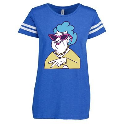 Cool Grandma Peace Sign Enza Ladies Jersey Football T-Shirt