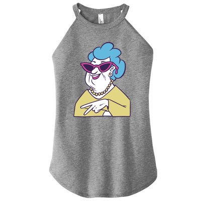 Cool Grandma Peace Sign Women's Perfect Tri Rocker Tank