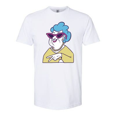 Cool Grandma Peace Sign Softstyle CVC T-Shirt