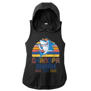 Cool Grandpa Shark Doo Doo Doo Ladies PosiCharge Tri-Blend Wicking Draft Hoodie Tank