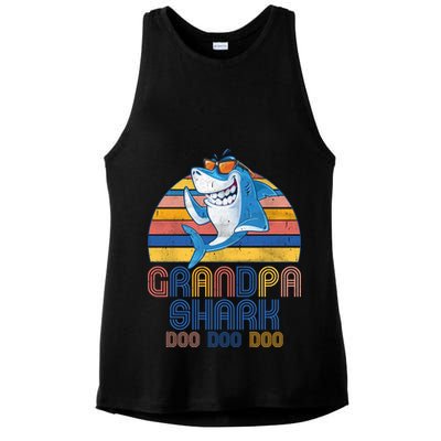 Cool Grandpa Shark Doo Doo Doo Ladies PosiCharge Tri-Blend Wicking Tank