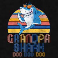 Cool Grandpa Shark Doo Doo Doo Ladies PosiCharge Tri-Blend Wicking Tank