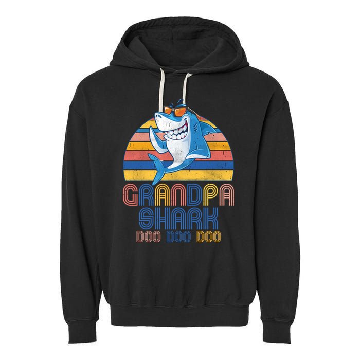 Cool Grandpa Shark Doo Doo Doo Garment-Dyed Fleece Hoodie