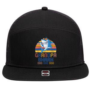 Cool Grandpa Shark Doo Doo Doo 7 Panel Mesh Trucker Snapback Hat