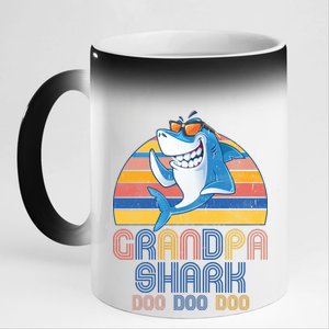 Cool Grandpa Shark Doo Doo Doo 11oz Black Color Changing Mug