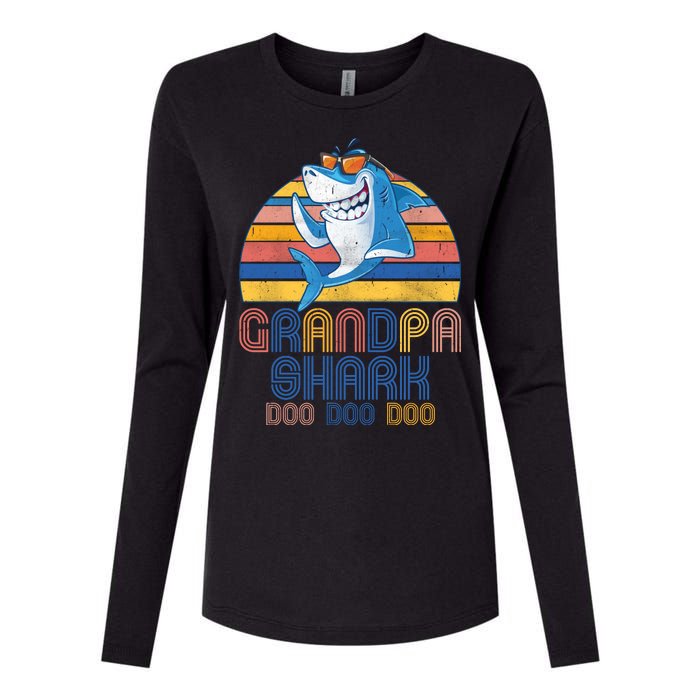 Cool Grandpa Shark Doo Doo Doo Womens Cotton Relaxed Long Sleeve T-Shirt