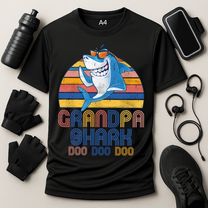 Cool Grandpa Shark Doo Doo Doo Performance Shirt