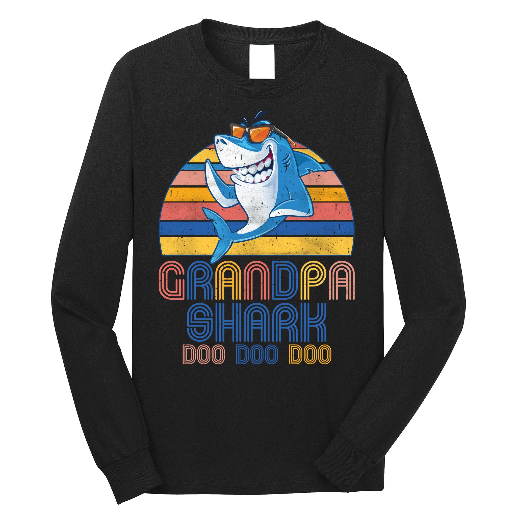 Cool Grandpa Shark Doo Doo Doo Long Sleeve Shirt
