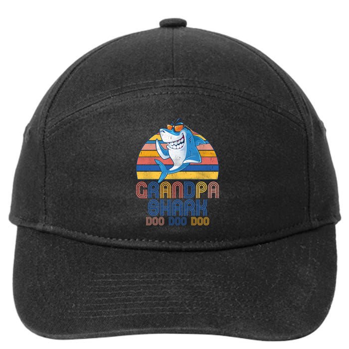 Cool Grandpa Shark Doo Doo Doo 7-Panel Snapback Hat