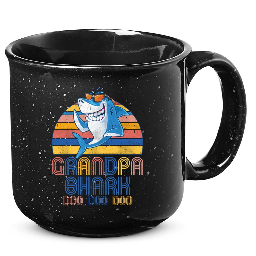 Cool Grandpa Shark Doo Doo Doo 15oz Campfire Ceramic Mug