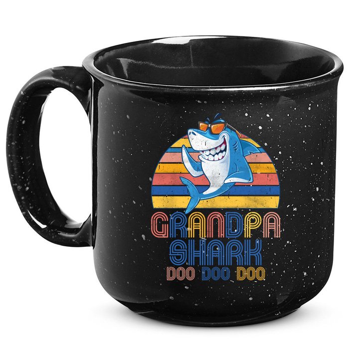 Cool Grandpa Shark Doo Doo Doo 15oz Campfire Ceramic Mug