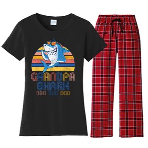 Cool Grandpa Shark Doo Doo Doo Women's Flannel Pajama Set