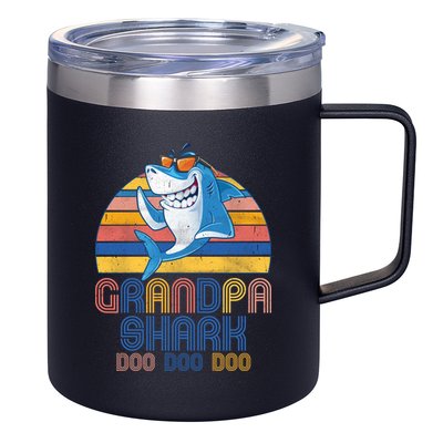 Cool Grandpa Shark Doo Doo Doo 12oz Stainless Steel Coffee Mug