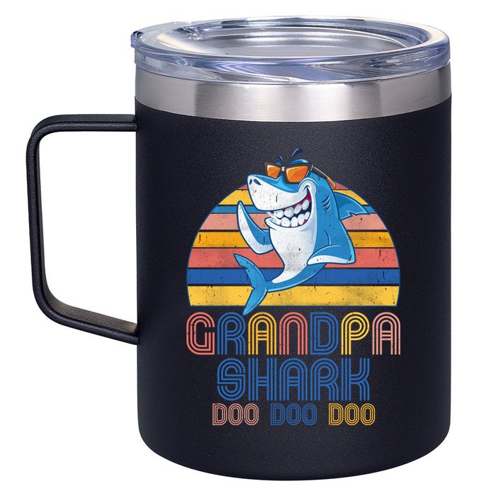 Cool Grandpa Shark Doo Doo Doo 12oz Stainless Steel Coffee Mug