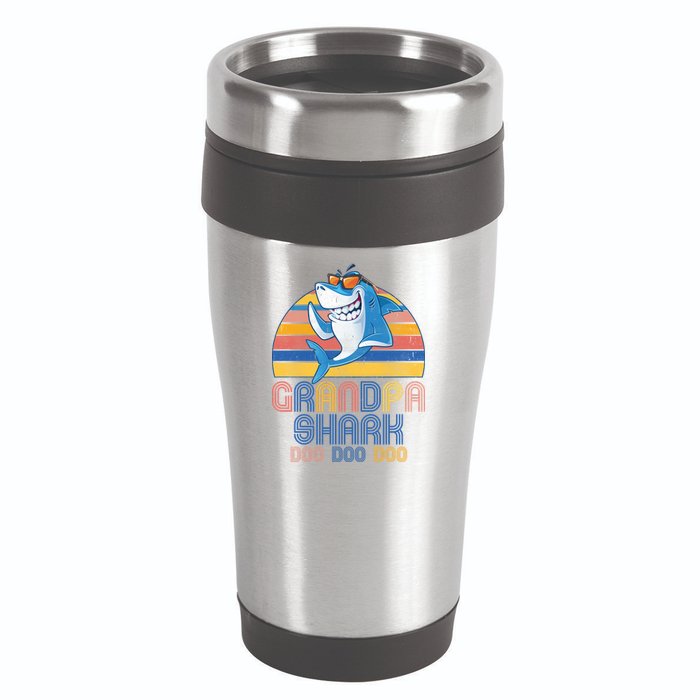 Cool Grandpa Shark Doo Doo Doo 16oz Travel Tumbler