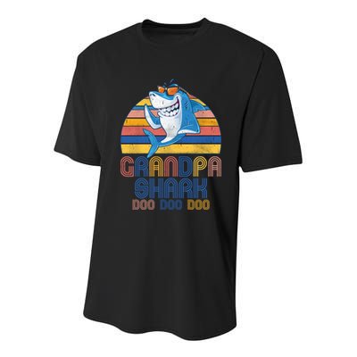 Cool Grandpa Shark Doo Doo Doo Youth Performance Sprint T-Shirt