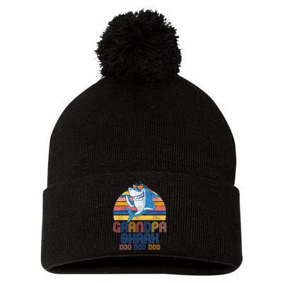 Cool Grandpa Shark Doo Doo Doo Pom Pom 12in Knit Beanie
