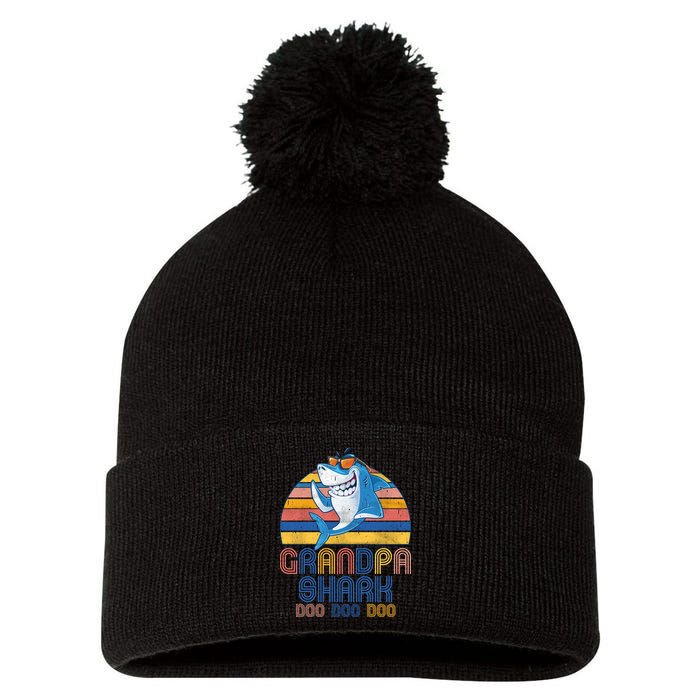 Cool Grandpa Shark Doo Doo Doo Pom Pom 12in Knit Beanie