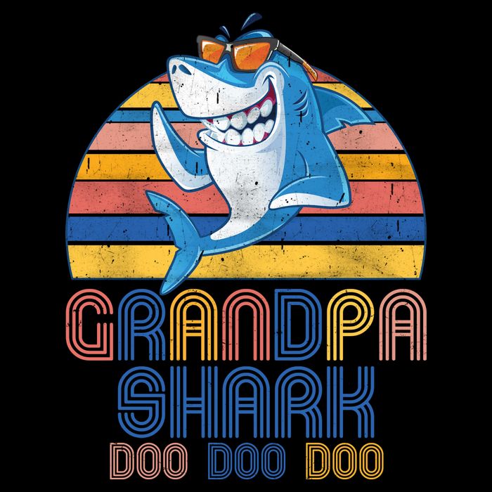 Cool Grandpa Shark Doo Doo Doo Baby Bodysuit