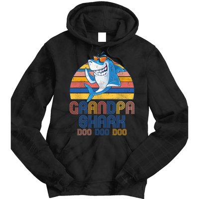 Cool Grandpa Shark Doo Doo Doo Tie Dye Hoodie