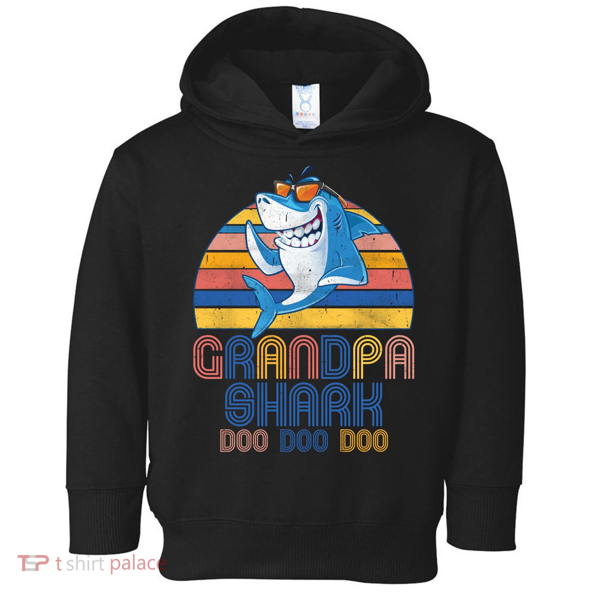 Cool Grandpa Shark Doo Doo Doo Toddler Hoodie