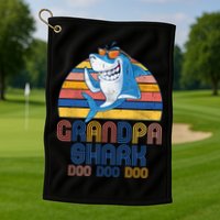 Cool Grandpa Shark Doo Doo Doo Golf Towel