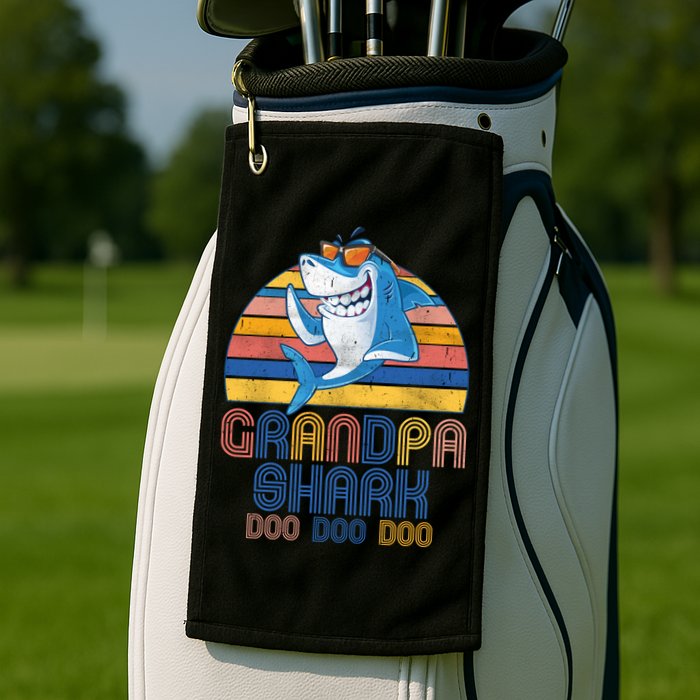Cool Grandpa Shark Doo Doo Doo Golf Towel