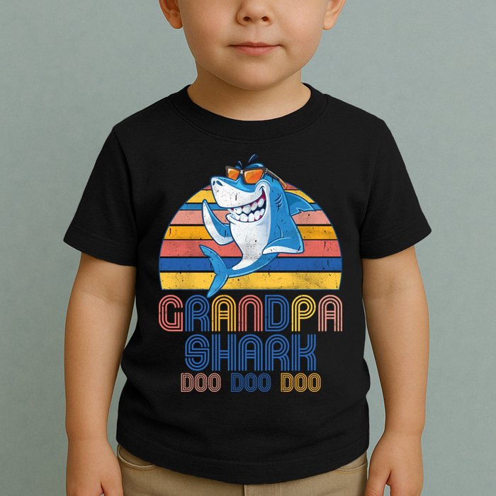Cool Grandpa Shark Doo Doo Doo Toddler T-Shirt