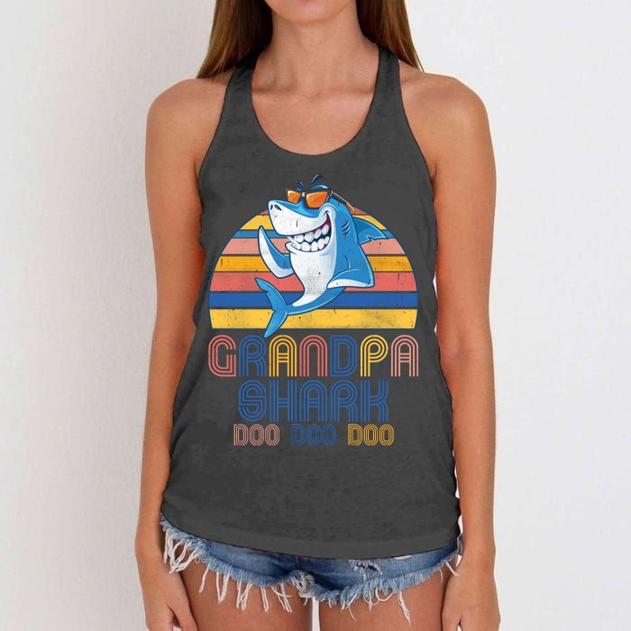 Cool Grandpa Shark Doo Doo Doo Women's Knotted Racerback Tank