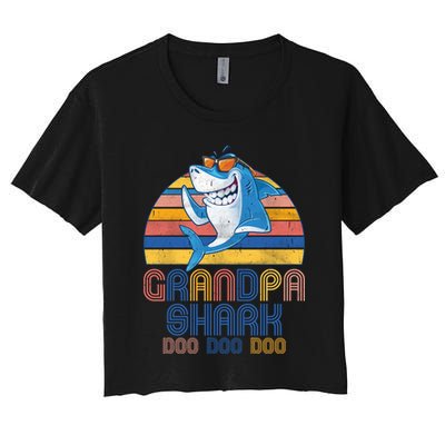 Cool Grandpa Shark Doo Doo Doo Crop Top