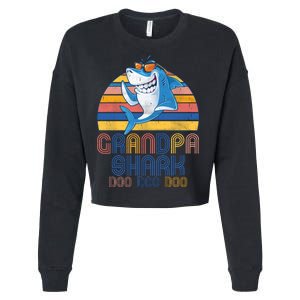 Cool Grandpa Shark Doo Doo Doo Cropped Pullover Crew