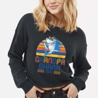 Cool Grandpa Shark Doo Doo Doo Cropped Pullover Crew