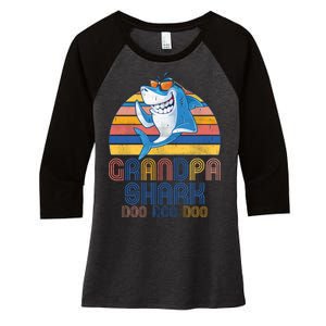 Cool Grandpa Shark Doo Doo Doo Women's Tri-Blend 3/4-Sleeve Raglan Shirt