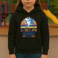 Cool Grandpa Shark Doo Doo Doo Kids Hoodie