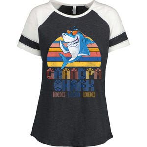 Cool Grandpa Shark Doo Doo Doo Enza Ladies Jersey Colorblock Tee