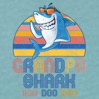 Cool Grandpa Shark Doo Doo Doo Sueded Cloud Jersey T-Shirt