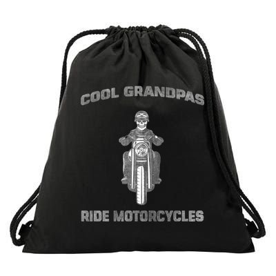 Cool Grandpas Ride Motorcycles Drawstring Bag
