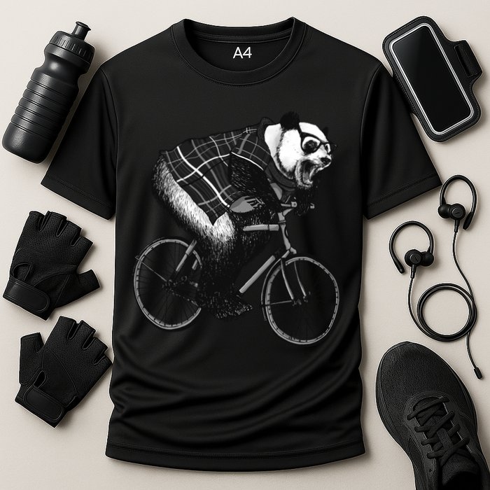 Cool Grey Style Hipster Panda Performance Shirt