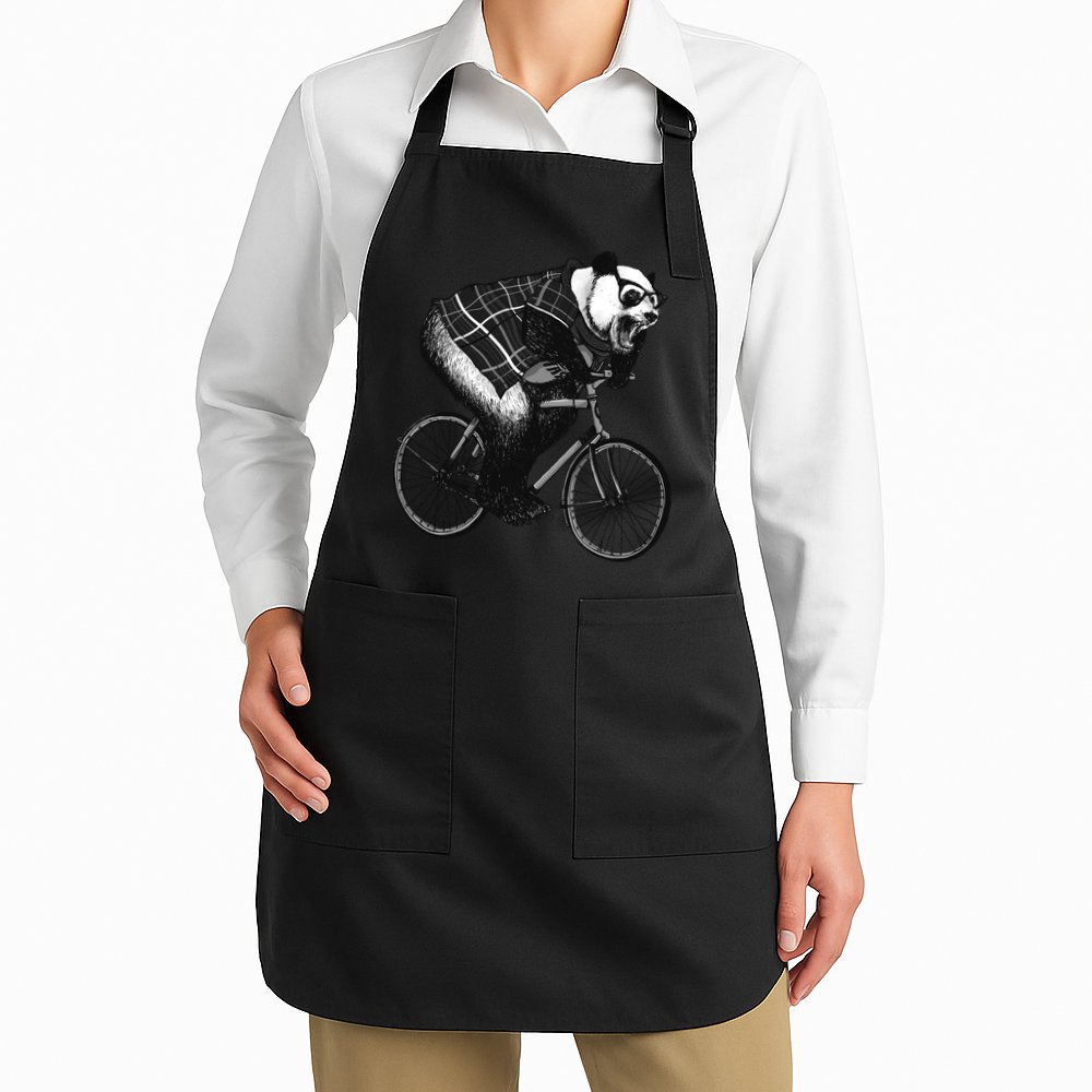 Cool Grey Style Hipster Panda Apron